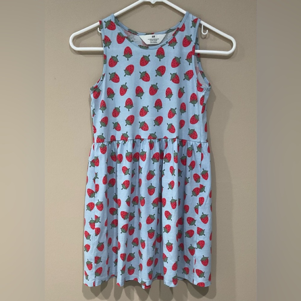 ☀️H&M Girl’s 100% Cotton Pleated Dress, Size 8-10 US